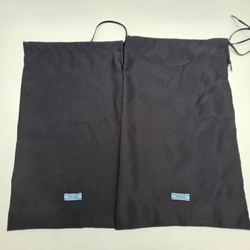 Prada Blue Shoe Box with Tissue Paper and 2 Black Dust Bags Set for Pumps EMPTY